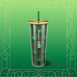 Wicked Starbucks Emerald City Metallic Green Cold Cup 24 oz.